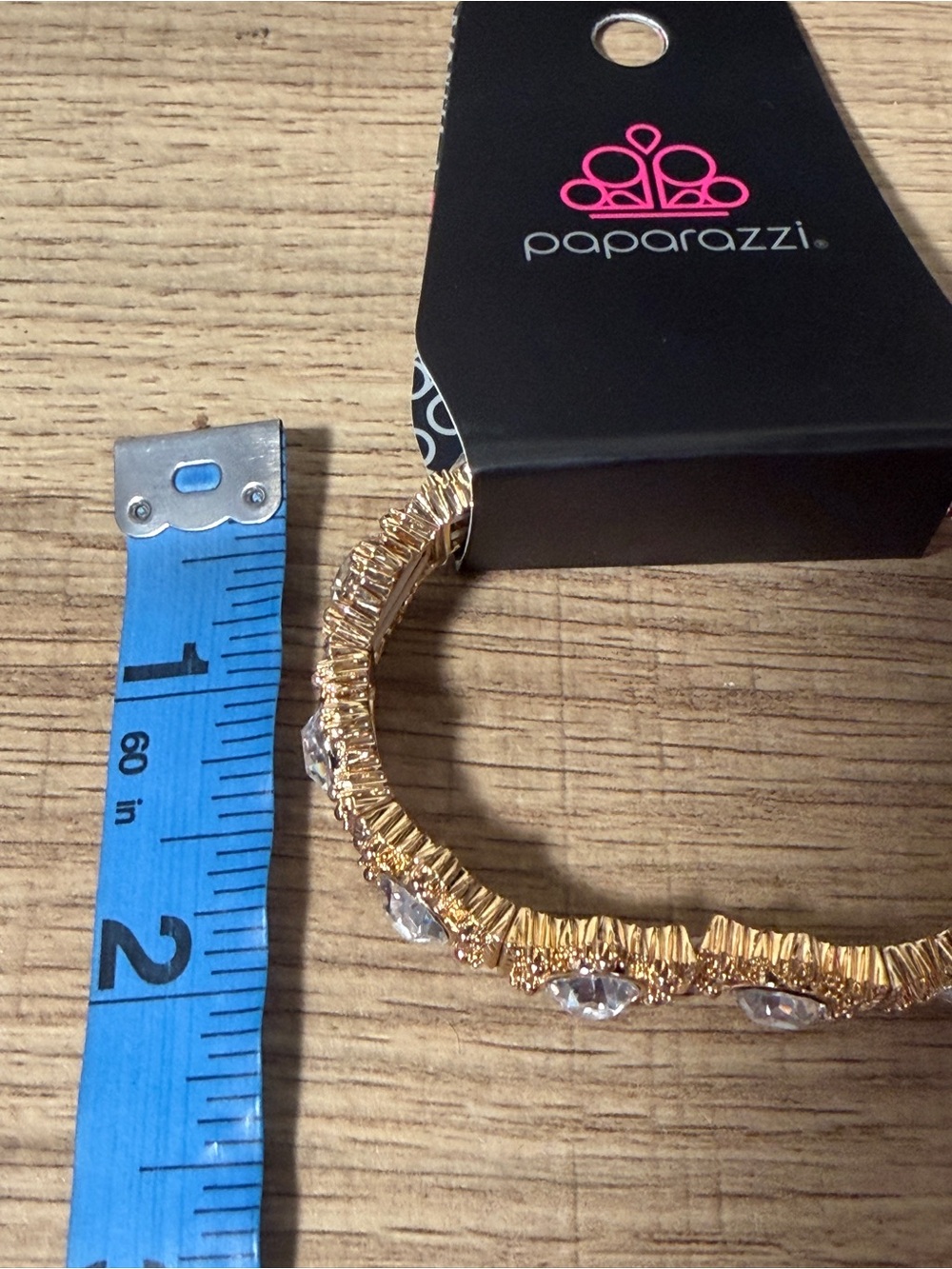 paparazzi Gold-Tone Bracelet with Clear Crystals - Picture 4 of 5